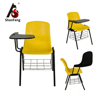 Chaises de formation pliantes empilables modernes et colorées avec tableau d'écriture, taille standard pour salles de classe, salles de conférence et événements
