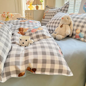 Frische 100% Mikro faser Hund Cartoon Bett bezug Set 4-teilige Bett kleidung für die ganze Saison - Product Image 6