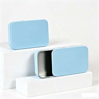 Boîte en fer blanc vide personnalisable et recyclable pour menthe, crème, savon solide, petite boîte rectangulaire à couvercle coulissant à pousser et à tirer