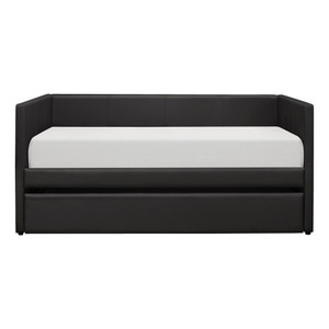 Modern Chenille Upholstered Three Seat Sectional <b>Sofa</b> <b>Bed</b> with Trundle Black Wooden Frame for Living Room Furniture - Product Image 4