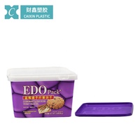 3.8L forme carrée IML PLASTIC Container seau de stockage de biscuits seau d'emballage pour crème glacée