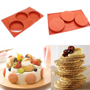 Moule en silicone 3 cavités écologique marron-rouge <span class=keywords><strong>pour</strong></span> <span class=keywords><strong>chocolat</strong></span>, pâtisserie, dessous-de-verre, gâteau, crème, <span class=keywords><strong>tarte</strong></span>, soufflé, boîte bento, sac OPP - Product Image 2