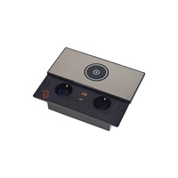 Stopkontak Meja Desain Terintegrasi BNT Harga Pabrik, Buka Geser, Pengisi Daya Nirkabel 2 Port 15W, Port USB Listrik EU, Penggunaan Komersial