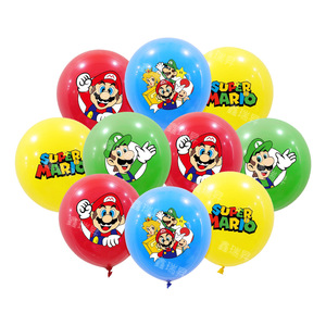 TS gran oferta 12 piezas embalaje dibujos animados <span class=keywords><strong>Mario</strong></span> globo de látex Feliz cumpleaños <span class=keywords><strong>Mario</strong></span> <span class=keywords><strong>Bros</strong></span> globo de látex conjunto para decoración de fiesta - Product Image 6