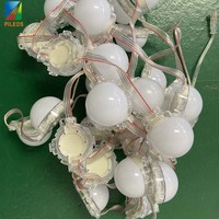 Source de lumière LED à pixels de 50 mm, points lumineux blanc laiteux 10086 7 RGB IP67, CRI élevé 80, DC24V SPI pour aménagement paysager