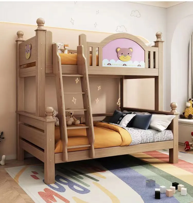 Multifunzionale camera da letto in legno solido mobili per bambini letto a castello rosa blu marrone bianco bambini letto a castello