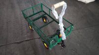 Côtés de chariot pliants 4 roues en acier utilitaire extérieur chariot à outils chariot de jardin chariot à mailles