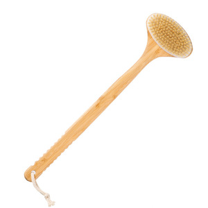 Brosse sèche pour le corps à long manche en poils de sanglier en <span class=keywords><strong>bambou</strong></span> éco-certifié brosses de douche de bain imite la circulation sanguine - Product Image 5