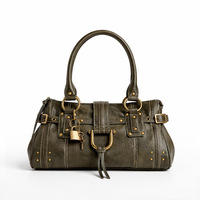 Millennium Lock PU Große Kapazität Tragetasche 2026 Neues Nischen-Design Vintage Nieten-Verzierte Damenhandtasche mit Reißverschluss