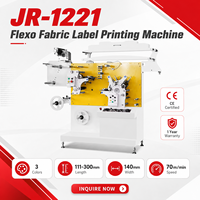 Imprimante d'étiquettes flexographiques pour tissus certifiée CE JR-1221, largeur 140 mm, machine d'impression automatique de rubans textiles pour vêtements
