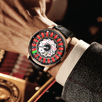 Montre mécanique en acier inoxydable unisexe PINDU Designs avec mouvement NH35A SEIKO, surface diamantée, étanche, bracelet en cuir 22 mm