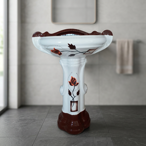 ชุดอ่างล้างหน้าแบบตั้งพื้นเซรามิกพิมพ์ลายสองสี Sterling Royal สำหรับห้องน้ำโรงแรม - Product Image 2