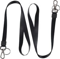 Cordon en polyester pour porte-badge d'identification avec boucle de sécurité, sangle de cou, porte-clés, anneau porte-clés, noir, logo personnalisé, durable, portable, vente en gros