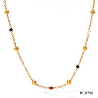 Collier de style ethnique coloré bijoux plaqué or 18 carats sous vide