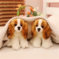 Jouets en peluche chinois pour <span class=keywords><strong>chien</strong></span> Cavalier <span class=keywords><strong>King</strong></span> <span class=keywords><strong>Charles</strong></span>, blanc et marron, 30 cm - Product Image 6