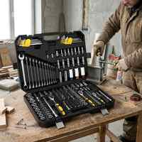 Ensemble d'outils à cliquet de 222 pièces, clé à douille, 72 dents, acier au chrome-vanadium, kit d'outils de mécanicien, coffret rigide pour réparation automobile