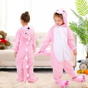 Baige 2024 Cosplay kualitas tinggi untuk anak-anak Halloween hewan kecil piyama dinosaurus flanel baju tidur orang tua anak