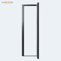 Porte d'entrée moderne de sécurité extérieure en aluminium, design minimaliste, antivol, nouvelle conception Wazzor
