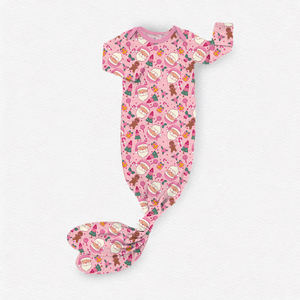 Durmiente anudado de bambú de Navidad Unisex personalizado, saco de <span class=keywords><strong>dormir</strong></span> para bebé recién nacido, vestidos de nudo de bebé de bambú occidental con mitones - Product Image 3