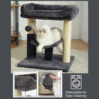Chine usine livraison gratuite gris foncé sisal en peluche chat escalade cadre griffoir arbre bois grattoir chat arbre tour maison