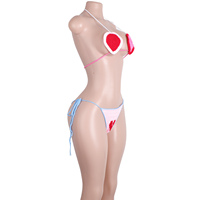 Ensemble de lingerie deux pièces en dentelle à bretelles, avec des accents en résille, tenue de boîte de nuit, tenue de danseuse, tenue de festival, styles en gros, lingerie pour femmes