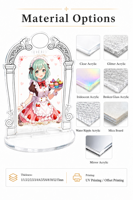 Standee Akrilik Anime Girl dengan Bingkai Lengkung, Dibuat Sesuai Pesanan, Alas Akrilik Transparan, Figur Akrilik, Merchandise untuk Penggemar, Tepi Dipoles