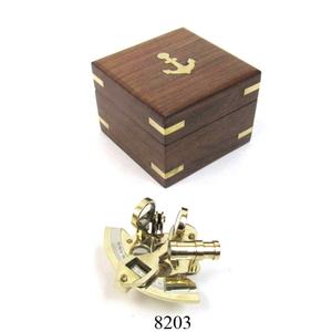 Técnica de metal pulido sextante de latón náutico de 4 pulgadas con impresión personalizada fabricada exportada con caja de madera - Product Image 6