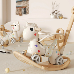 ม้าโยกที่มั่นคงสำหรับเด็กอายุ 3-8 ปี: ฐานกว้างพิเศษ, 35 °   โยกได้อย่างปลอดภัย, พลาสติก HDPE, ไม่มีขอบคม - Product Image 4