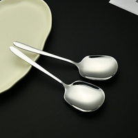 Cuillère en métal en acier inoxydable avec logo personnalisé pour hôtel et restaurant Grande cuillère de service pour buffet Vente en gros