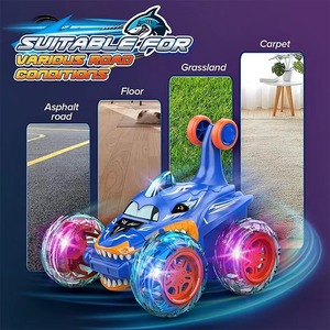 Fábrica al por mayor Venta caliente Shark Design 360 Rotating 2,4 GHz RC Control Car Toy Off Road Toy Car RC Stunt Car con luz <span class=keywords><strong>de</strong></span> rueda - Product Image 5