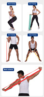 Juego de Bandas de Resistencia de Látex TPE para Gimnasio, para Hombre y Mujer, 11 Piezas, Bandas de Ejercicio de Alta Elasticidad y Durabilidad, Resistencia Media/Baja