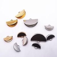 Extrémités de pince à sertir de ruban Offre Spéciale, fermoirs d'extrémité de cordon de pincement de signet demi-rond pour la fabrication d'artisanat de bricolage