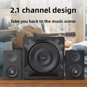 Altavoz de Escritorio para Computadora de Madera con Subwoofer de Alta Potencia, Gran Volumen, Conectividad USB/AUX/Tarjeta <span class=keywords><strong>TF</strong></span> - Product Image 3