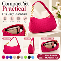Sac croissant en feutre motif pierre 2026 pour femme, sac à main minimaliste à porter sous le bras ou à l'épaule, usage quotidien, prêt à expédier, logo personnalisé