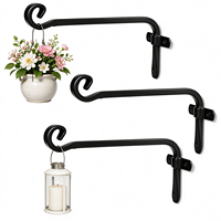 Support mural métallique élégant et courbé, thermolaqué, antirouille, 40/45 cm, pour jardin, patio, balcon, véranda, cour, café, fleuriste, robuste, OEM ODM