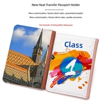 Porte-passeport en polyester anti-contrefaçon à transfert thermique, multifonctionnel, personnalisable par sublimation, pour élite professionnelle