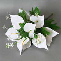 Bunga Dekorasi Pernikahan Berkualitas Tinggi 12 Tangkai Buket Calla Lily Beludru Buatan