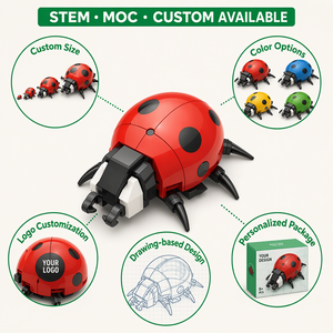 Modello di Coccinella Rossa Luminosa Personalizzabile, Set di Costruzioni Mini Fai-da-Te con Guscio Traslucido per Gioco Creativo - Product Image 6