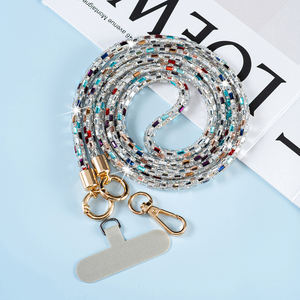 Ослепительный Новый Многофункциональный ремешок для телефона кросс-боди с длинным ремешком со стразами универсальный чехол для мобильного телефона брелок на запястье ремешок для телефона - Product Image 4