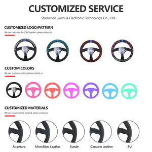 Volante de Carreras de 350 mm con Logotipo Personalizado Gratuito, Volante de Juego de Carreras de Aleación de Aluminio de Tres Radios con Cuero de Microfibra - Product Image 5