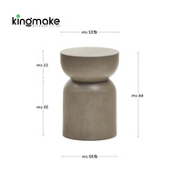 Table d'appoint en ciment en forme de sablier incurvé, table basse moderne pour patio, balcon, jardin, terrasse, décoration extérieure, meubles de maison