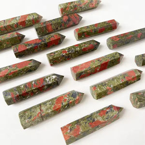 Wholesale <b>Top</b> Quality Bohemian Style Polished Natural Unakite Point Crystal Stone Tower for Unique Home Decor and Holiday Gifts - Product Image 5