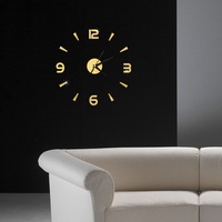 Sans cadre bricolage horloge murale 2D miroir horloges murales décor autocollant bricolage Quartz aiguille kit pour salon chambre bureau décor à la maison