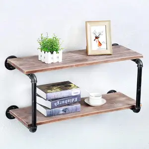 1/2 ''3/4'' En 1 ''Display Plank Kous Rack En Planken Steampunk Industriële Rack Ijzeren Pijp Plank Beugels voor Thuis