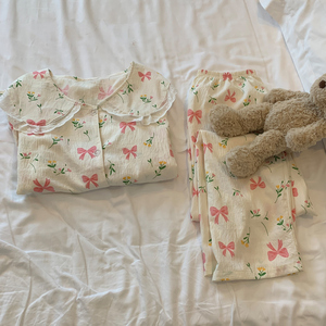 <span class=keywords><strong>Genki</strong></span> – chemise de nuit légère pour femmes, avec col Peter Pan et manches longues, nouvel ensemble de vêtements de maison, printemps/automne - Product Image 3