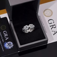Bague Hip Hop Zuanfa sur mesure en argent sterling 925, sertie de moissanite glacée, certifiée GRA