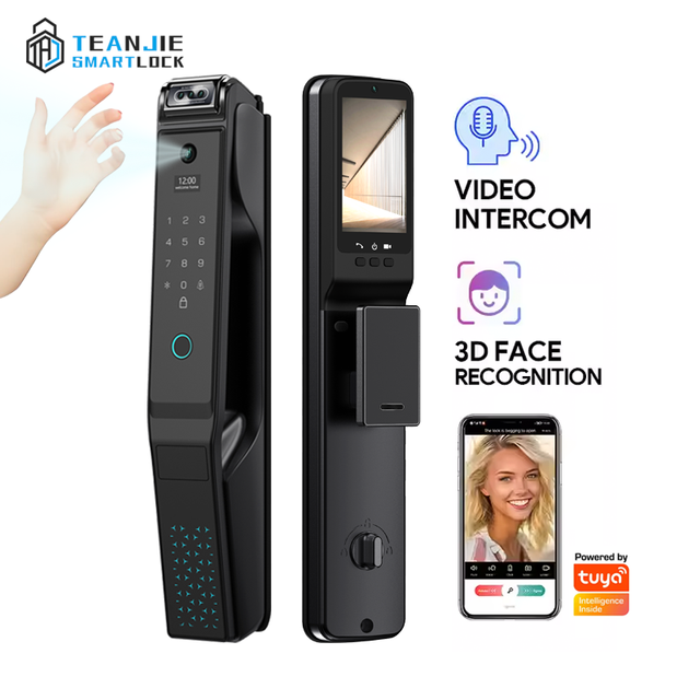 Modern Intelligent Smart Lock Real-Time Intercom Wifi Door Control Palm Print 3d Face Recognition Door Lock