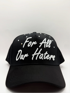 2025年高品质全新原装。 适合所有讨厌我们的人的达尼帽 3D 刺绣徽标仿旧弧形帽檐高帽 - Product Image 3