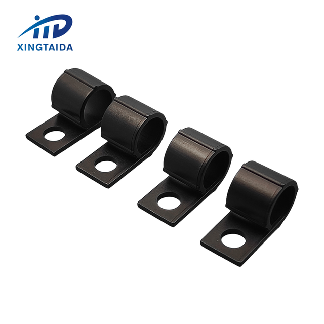 P-Type Clamps Single Hole Plastic Cable Clips Screw Mount P Style Clips Wire Clamp R Type Cable Clamp for Cable Management