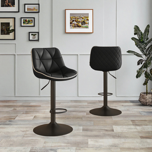 Comfortable Modern Faux Leather Commercial Outdoor Bar <b>Stools</b> Stainless Steel Base Wood Frame <b>Adjustable</b> <b>Height</b> 360 Swivel Water - Product Image 3